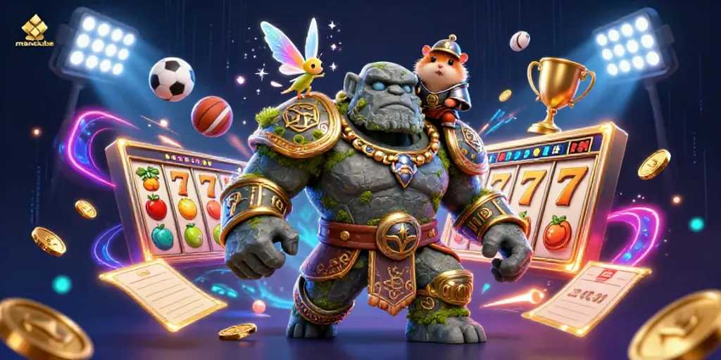 Experience thrilling manclubs action with animated characters in a vibrant casino scene.