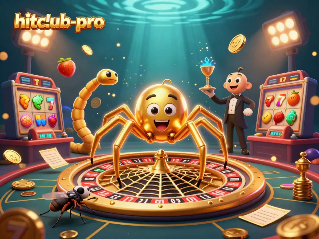 Experience hitclub-pro with a vibrant 3D image of a golden roulette wheel, luxury gambling elements, and exciting gameplay.