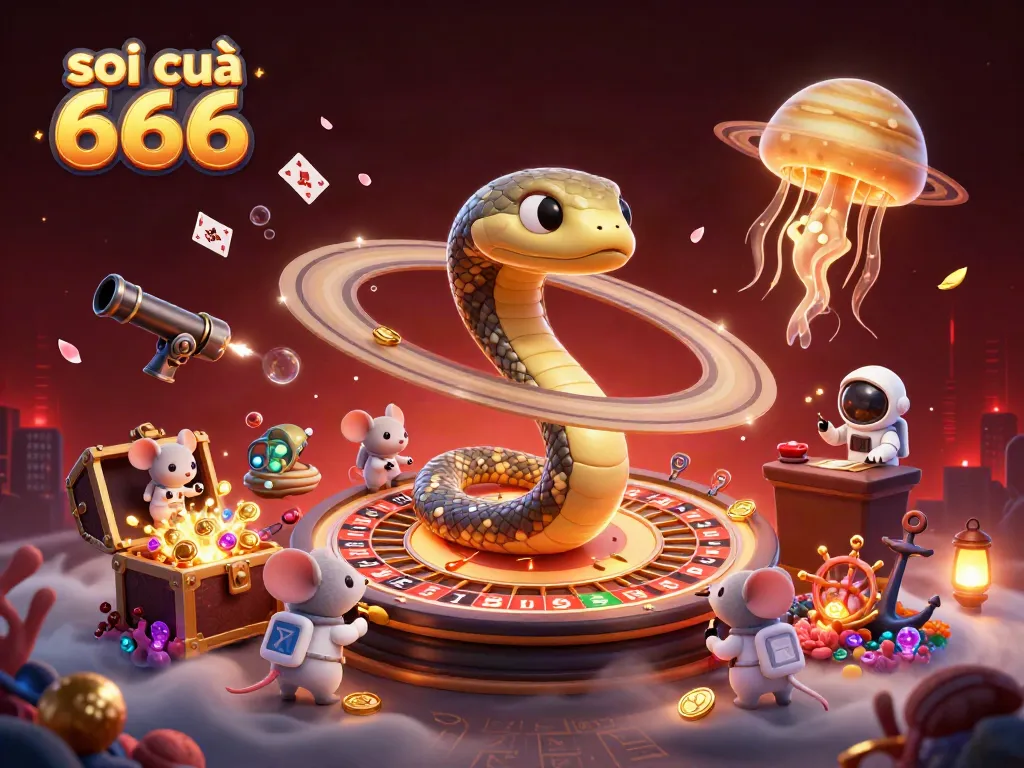 Soi cầu 666 players engage with a cosmic-themed roulette inspired by a Saturn ring snake and bets placed by astronaut mice.