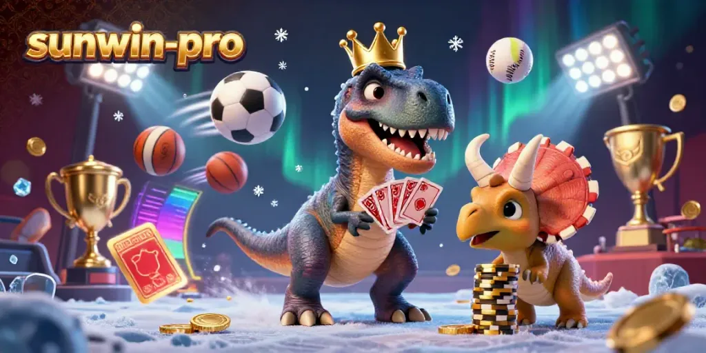 Engage in dynamic casino action with sunwin-pro as characters shuffle cards, stack winnings, and celebrate wins.