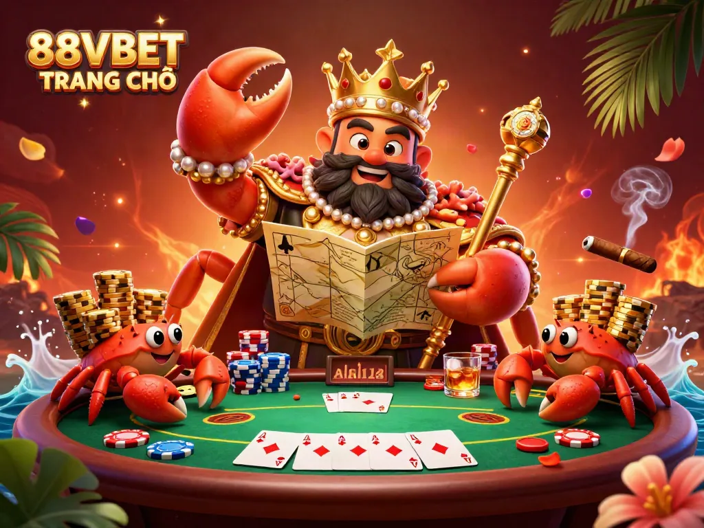 Engage in casino excitement with 88VBET TRANG CHỦ as you strategize at poker tables filled with vibrant chips and cards.