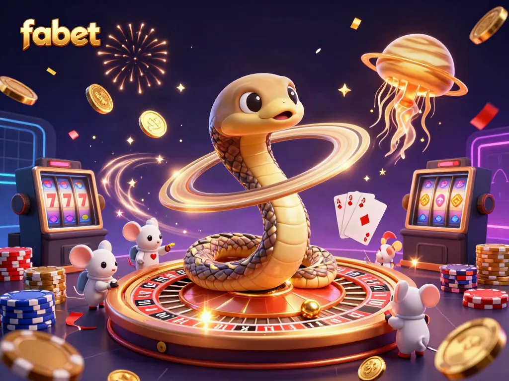 Engage in fabet's dynamic cosmic casino with vibrant characters and thrilling gaming elements.