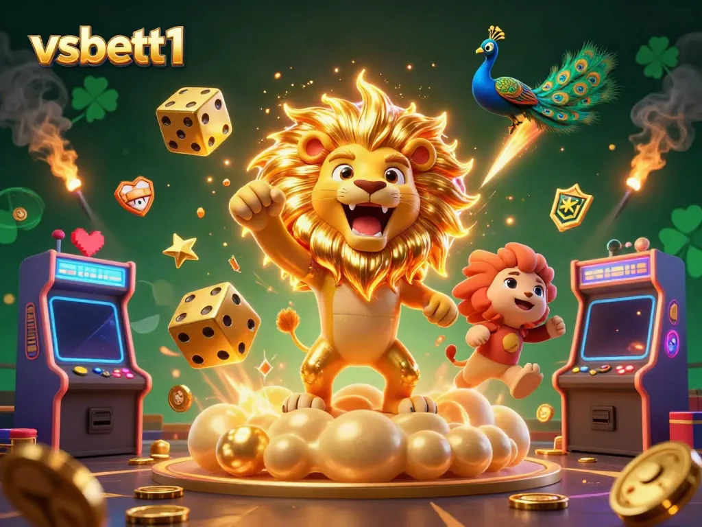Experience excitement with the roaring sun lion and golden dice for vsbett1's exhilarating gaming.