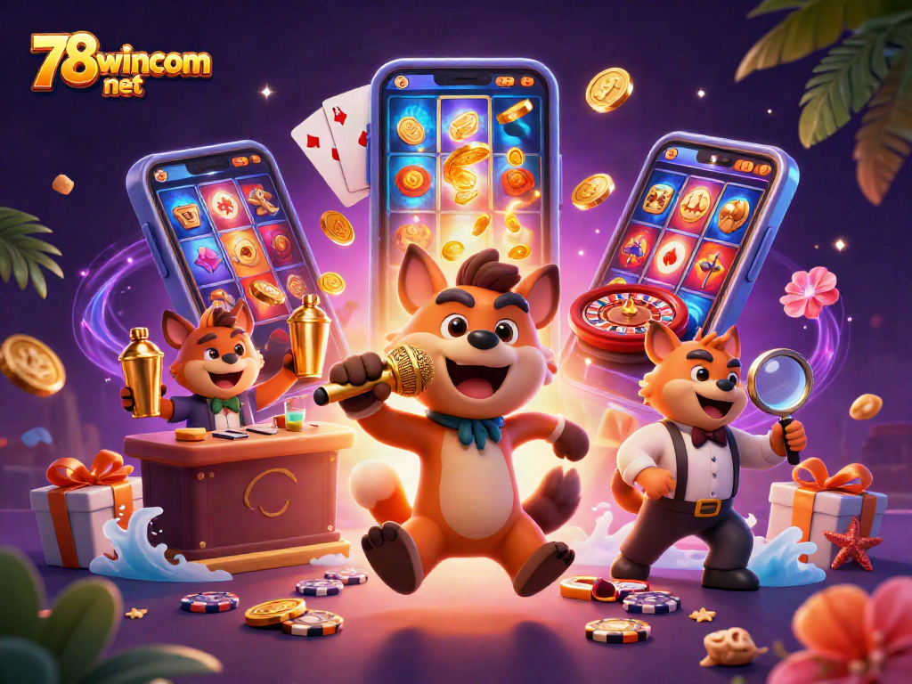 Join the fun at 78wincom net, with hyenas enjoying gaming and comedy at the casino.