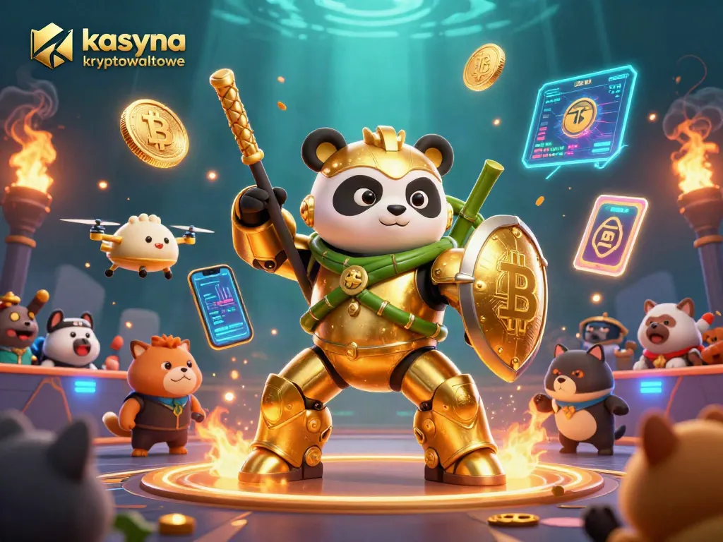 Experience kasyna kryptowalutowe excitement with Bitcoin and Ethereum elements amid a colorful mech battle scene.