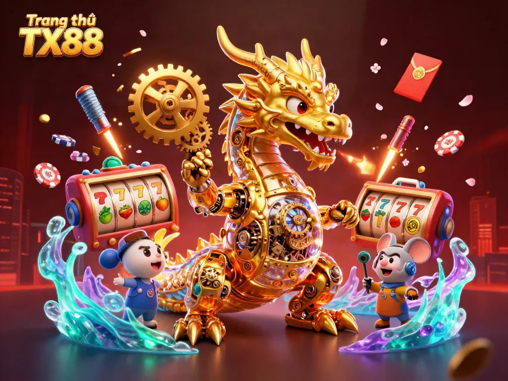 Engage with exciting slots at Trang chủ TX88 featuring golden dragon, lucky elements, and casino excitement.