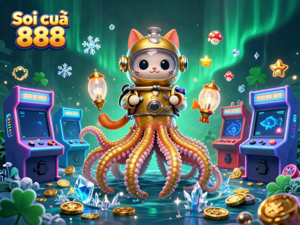Engage with Soi cầu 888 in a vibrant fantasy world of gaming and treasure hunting, depicting exciting digital elements.