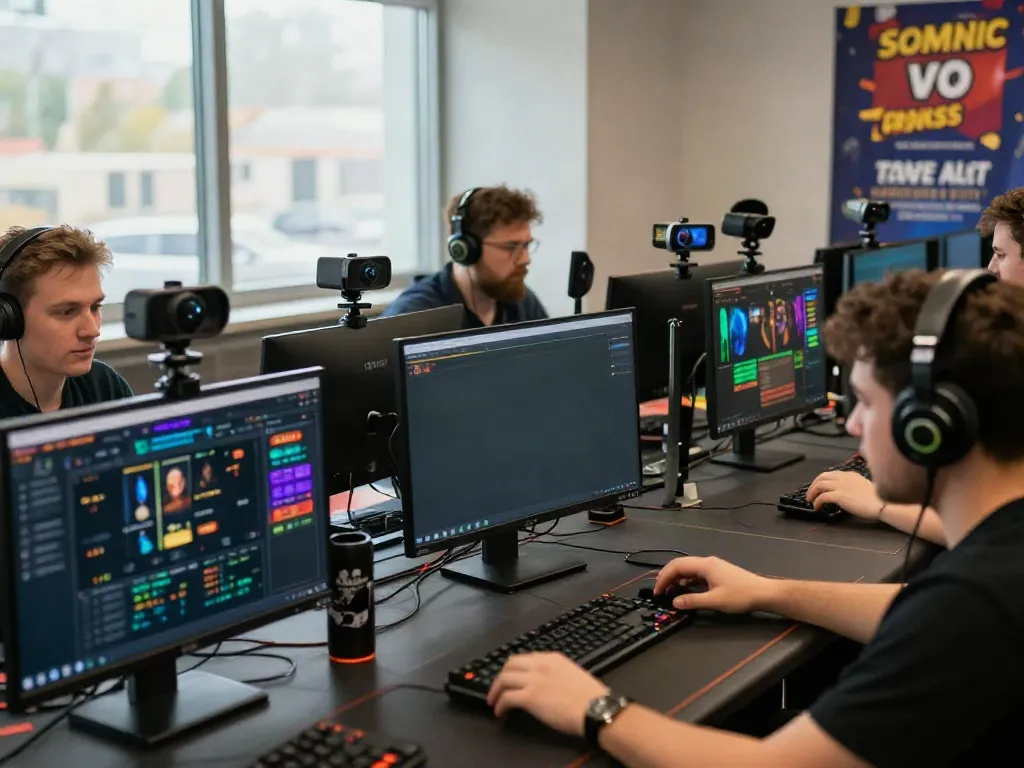 Online gaming community engaging at https://man881.jp.net/ with vibrant displays and technology.