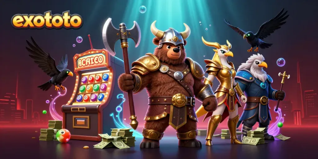 Memenangkan jackpot di EXOTOTO dengan mesin lotere dan karakter heroik