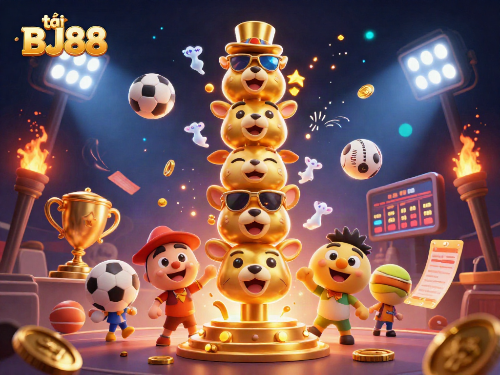 Tải BJ88 to experience thrilling sports betting and dynamic gameplay in a vibrant 3D casino environment.