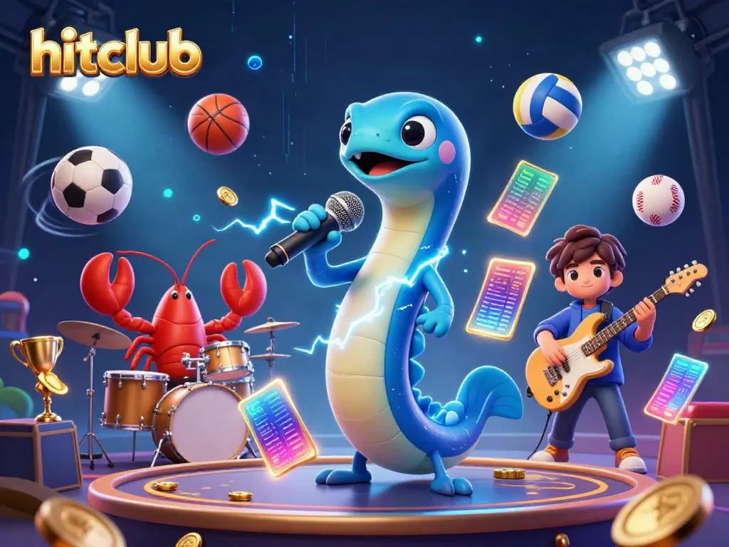 Experience the vibrant underwater casino scene with hitclub's electric eel DJ and dynamic sports elements.
