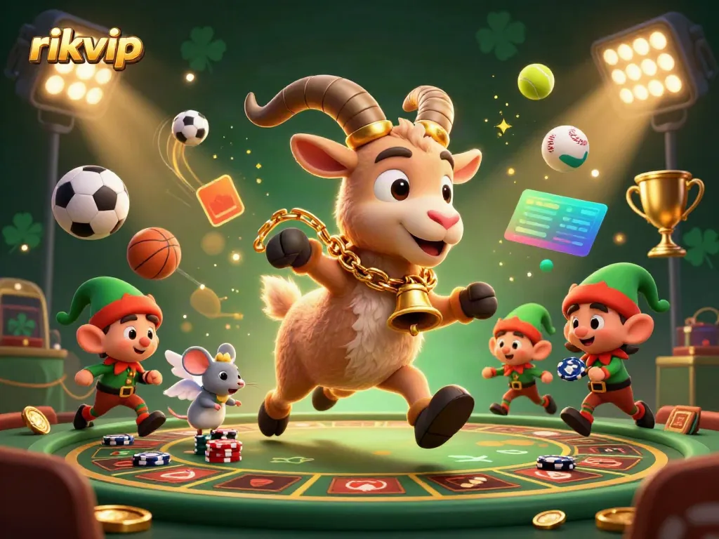 Engage with exciting games at rikvip, where gremlins steal chips amidst festive chaos in a lively casino.