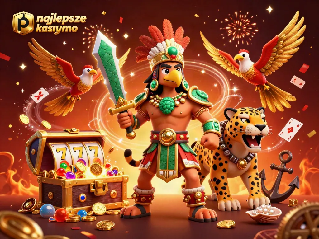 Experience the thrill of najlepsze kasyno bitcoin with dynamic scenes of winning slots and Aztec warriors!