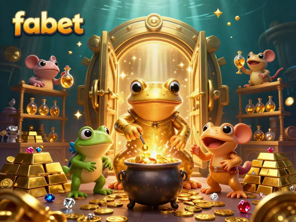 Bet on fabet as a golden salamander alchemist turns base metals into riches in a vibrant casino scene.